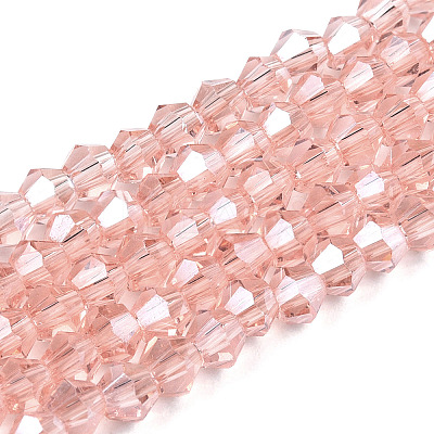 Transparent Electroplate Glass Beads Strands EGLA-A039-T4mm-A15-1
