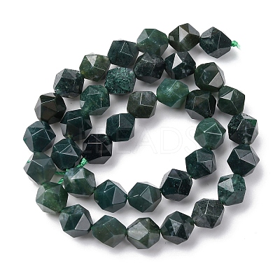 Natural Moss Agate Beads Strands G-F523-37-10mm-1