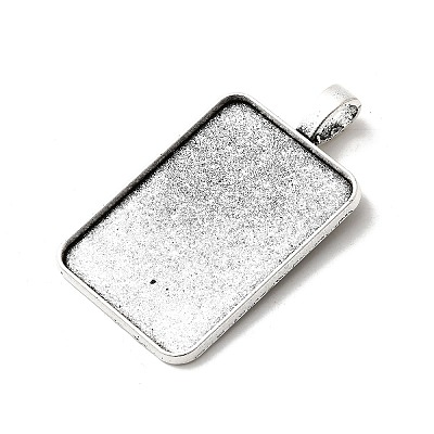 Tibetan Style Alloy Pendant Cabochon Settings X-TIBEP-N003-02AS-1