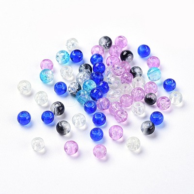Baking Paint Crackle Glass Beads DGLA-X0006-4mm-03-1