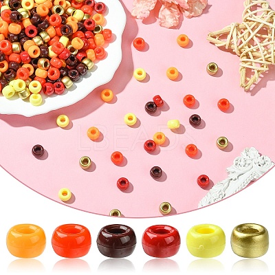 600Pcs 6 Colors Opaque Plastic Beads KY-YW0001-95-1