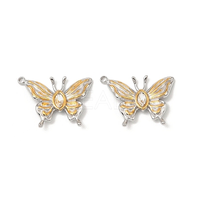 304 Stainless Steel Rhinestone Pendants STAS-T068-65GP-1