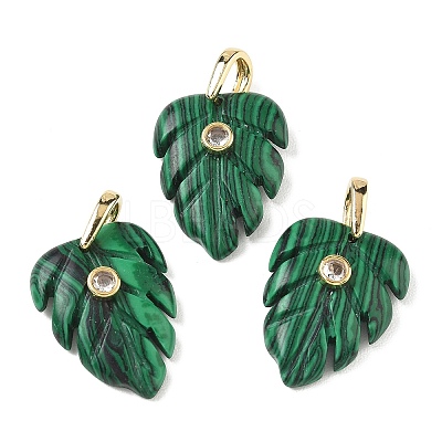 Synthetic Malachite Pendants X-GG-CBA105B-01B-G-1
