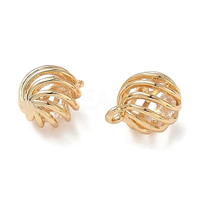 Brass Micro Pave Clear Cubic Zirconia Pendants KK-D261-01G-06-1