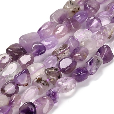 Natural Purple Rutilated Quartz Beads Strands G-P568-C08-01-1