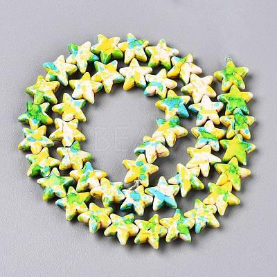 Spray Painted Synthetic Turquoise Beads Strands UNKW-T001-11C-1