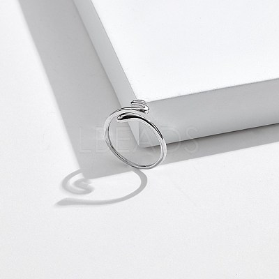 Anti-Tarnish Rhodium Plated 925 Sterling Silver Cuff Rings RJEW-BB56107-1