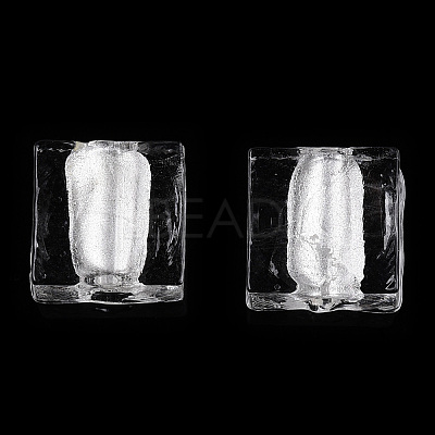 Handmade Silver Foil Lampwork Beads FOIL-S006-12x12mm-11-1