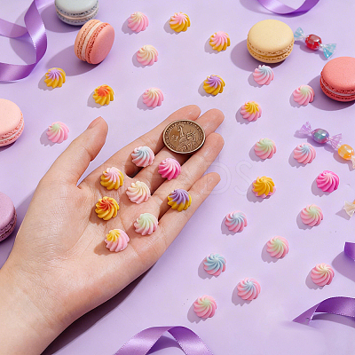 120Pcs Opaque Resin Cabochons RESI-GA0001-46-1