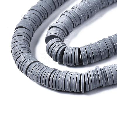 Flat Round Handmade Polymer Clay Beads CLAY-R067-10mm-40-1