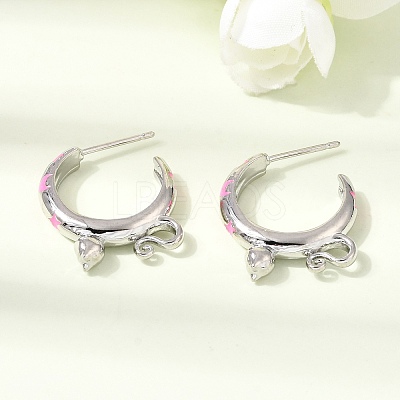 Brass Enamel Stud Earrings KK-CBA8324-23P-02-1