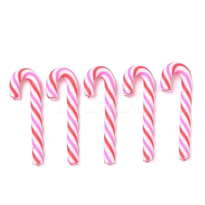 Christmas Candy Cane Handmade Polymer Clay Beads CLAY-P005-04A-1