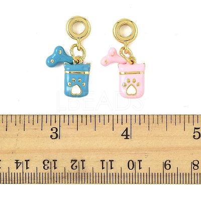 2Pcs 2 Colors Brass Enamel European Dangle Charms KK-FS0001-82-1