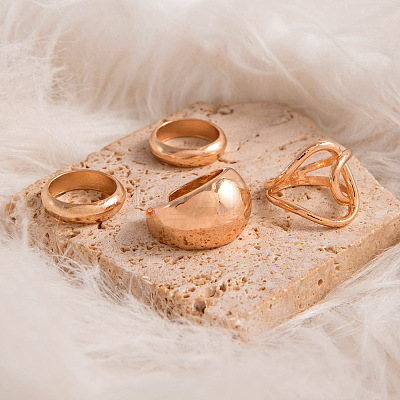 4Pcs Alloy Finger Rings Sets WG7802C-18-1