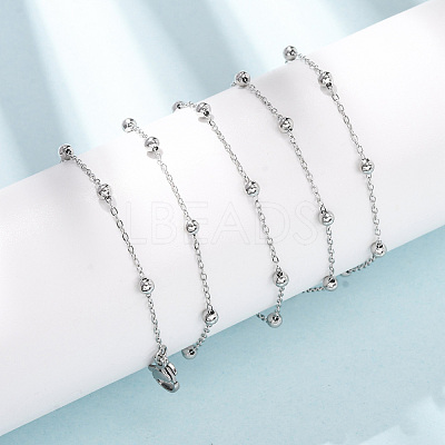 304 Stainless Steel Ball Link Chain/Satellite Chain Necklaces SA-CBA4160-20P-1