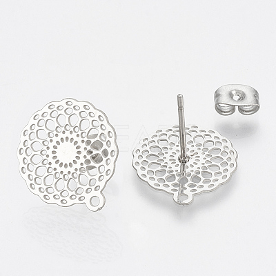 Non-Tarnish 304 Stainless Steel Stud Earring Findings X-STAS-S079-32B-1