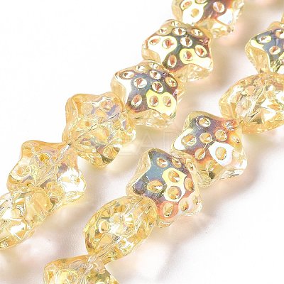 Transparent Electroplate Glass Beads Strands GLAA-C025-01B-1