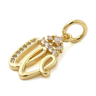Brass Micro Pave Cubic Zirconia Pendants KK-M273-01G-W-1