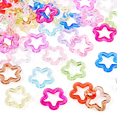 60Pcs 12 Styles Transparent Acrlyic Pendants MACR-TA0002-48-1