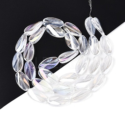 Electroplate Transparent Glass Beads Strands EGLA-N055-02-1