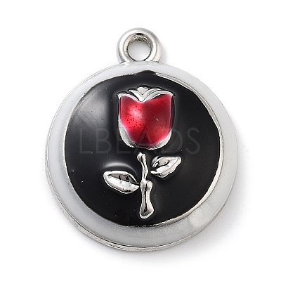 Rack Plating Alloy Enamel Pendants PALLOY-F311-12P-1
