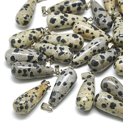 Natural Dalmatian Jasper Pendants G-T081-24-1