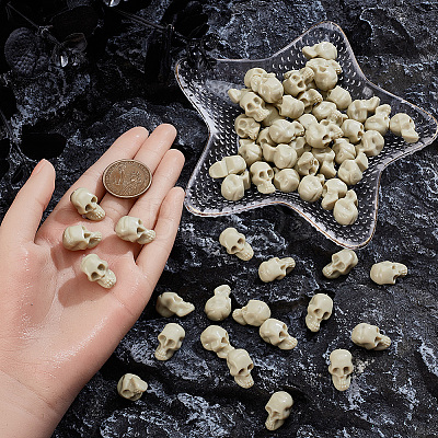 120Pcs Mini Resin Skull Display Decorations FIND-SP0005-58B-1