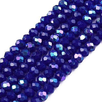 Electroplate Opaque Solid Color Glass Beads Strands LS-EGLA-A044-P1mm-L07-1