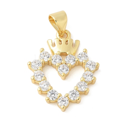 Brass Micro Pave Cubic Zirconia Pendants KK-K298-13G-1
