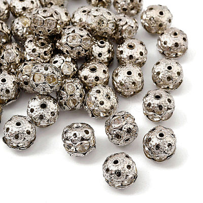 Brass Rhinestone Beads KK-U057-14P-1