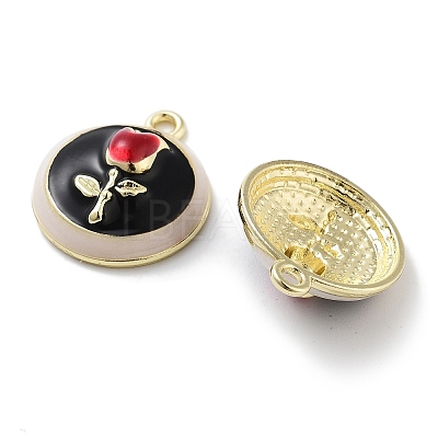 Rack Plating Alloy Enamel Pendants PALLOY-F311-12G-1