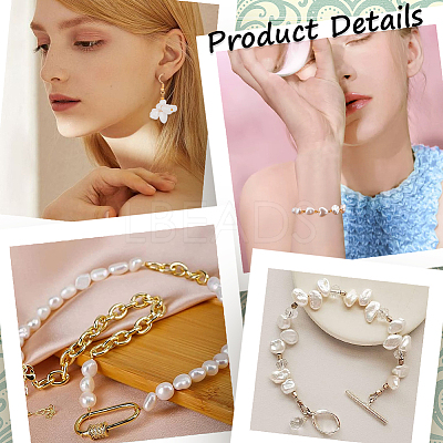 DIY Imitation Pearl Earring Bracelet Making Kit DIY-SC0022-07-1