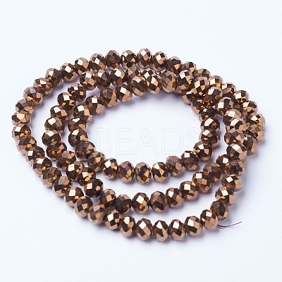 Electroplate Transparent Glass Beads Strands EGLA-A034-T1mm-UA04-1