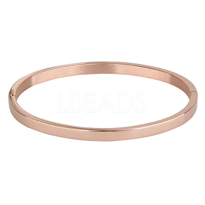Ion Plating(IP) 304 Stainless Steel Bangles BJEW-E277-42A-RG-1