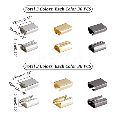 180Pcs 6 Style Iron Ribbon Crimp Ends FIND-WR0004-92-1