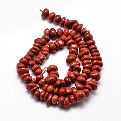 Natural Red Jasper Chip Beads Strands X-G-E271-124-1
