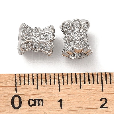 Brass Micro Pave Cubic Zirconia Beads KK-P239-34P-1