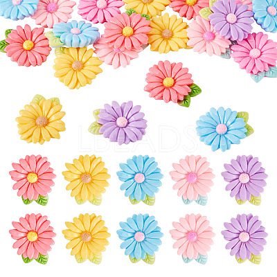 20pcs Opaque Resin Cabochons RESI-TADJ0001-08E-1