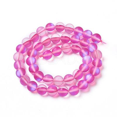 Synthetic Moonstone Beads Strands G-F142-8mm-06-1