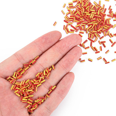 Opaque Colours Two Tone Seed Glass Bugle Beads SEED-T006-02A-05-1