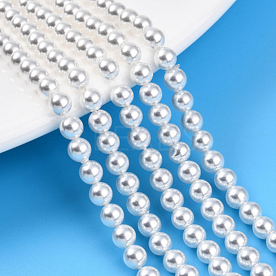 Baking Paint Pearlized Glass Pearl Bead Strands HY-N002-4mm-A12-1