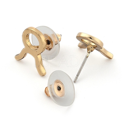 12 Constellation/Zodiac Sign Alloy Stud Earrings EJEW-B025-01G-D-1