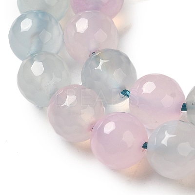 Dyed & Heated Natural Agate Beads Strands G-P539-D01-02-1