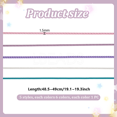 5 Bags 5 Styles Metal Fine Chain MRMJ-PH0002-88A-1