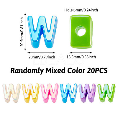 20Pcs UV Plating Opaque Acrylic European Beads OACR-TADJ0001-16W-1