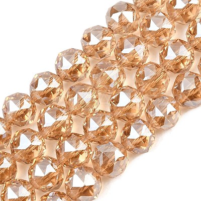 Transparent Electroplate Glass Beads Strands EGLA-N002-34C-B10-1