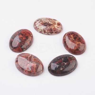 Natural Brecciated Jasper Flat Back Cabochons X-G-G741-18x25mm-02-1