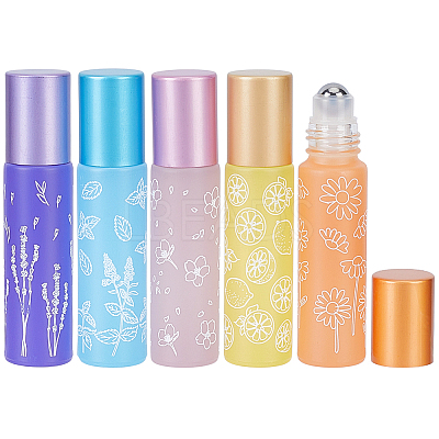 10Pcs 5 Colors Glass Roller Ball Bottles CON-GF0001-21-1
