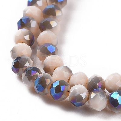 Electroplate Opaque Solid Color Glass Beads Strands EGLA-A034-P4mm-I04-1