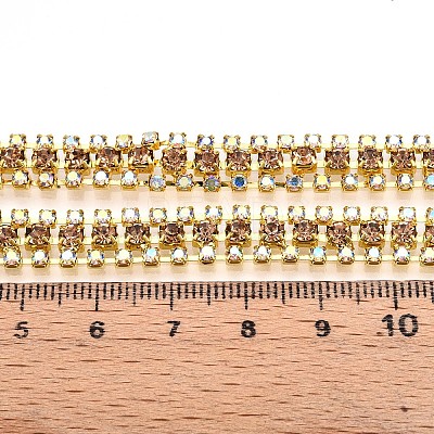 Iron Rhinestone Cup Chains CH-T006-04G-01-1
